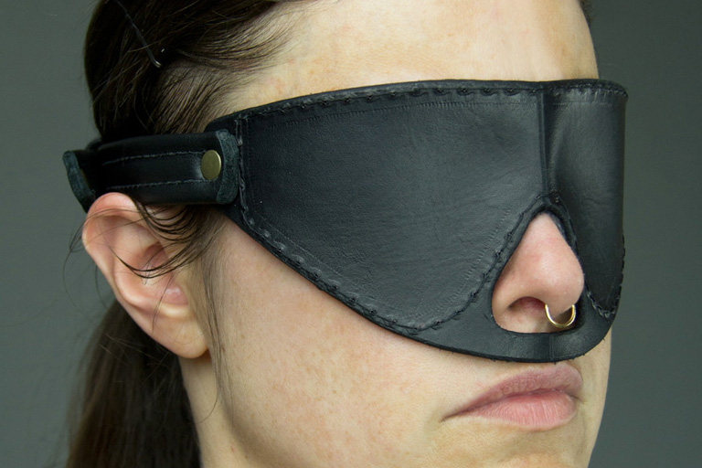 DSG Leather and Fur Blindfold Prototype